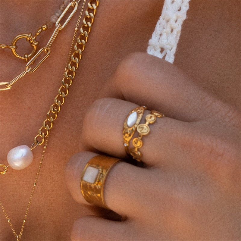 French Retro Stainless Steel Ring