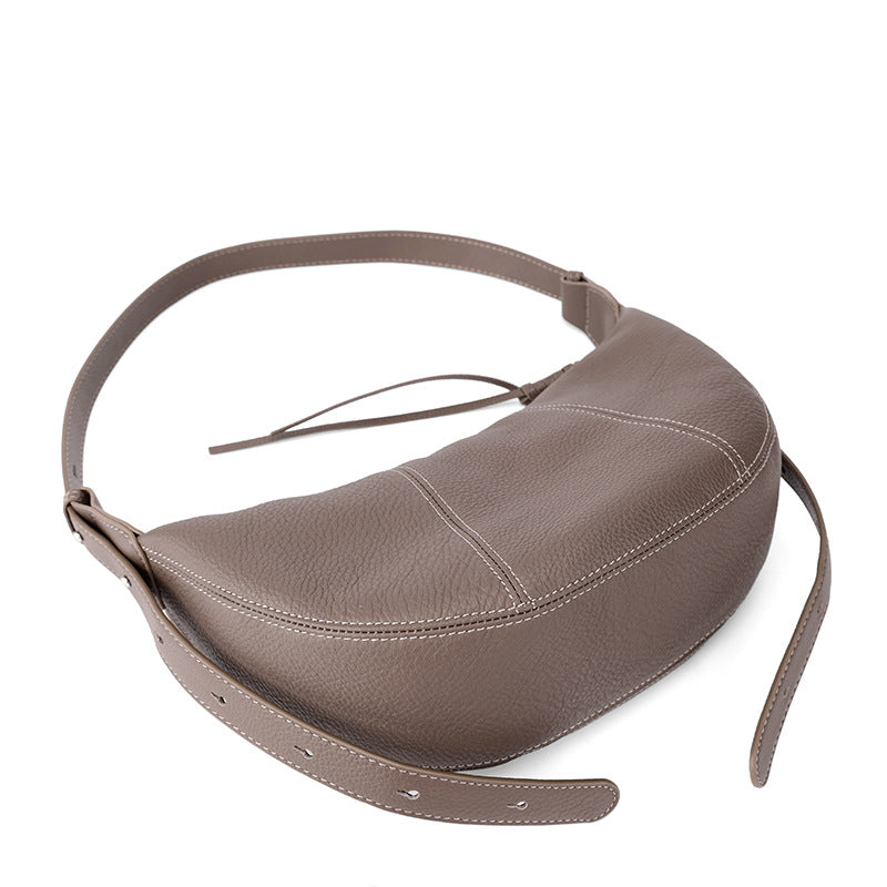 Sable Slouch Crescent Hobo Genuine Leather Bag