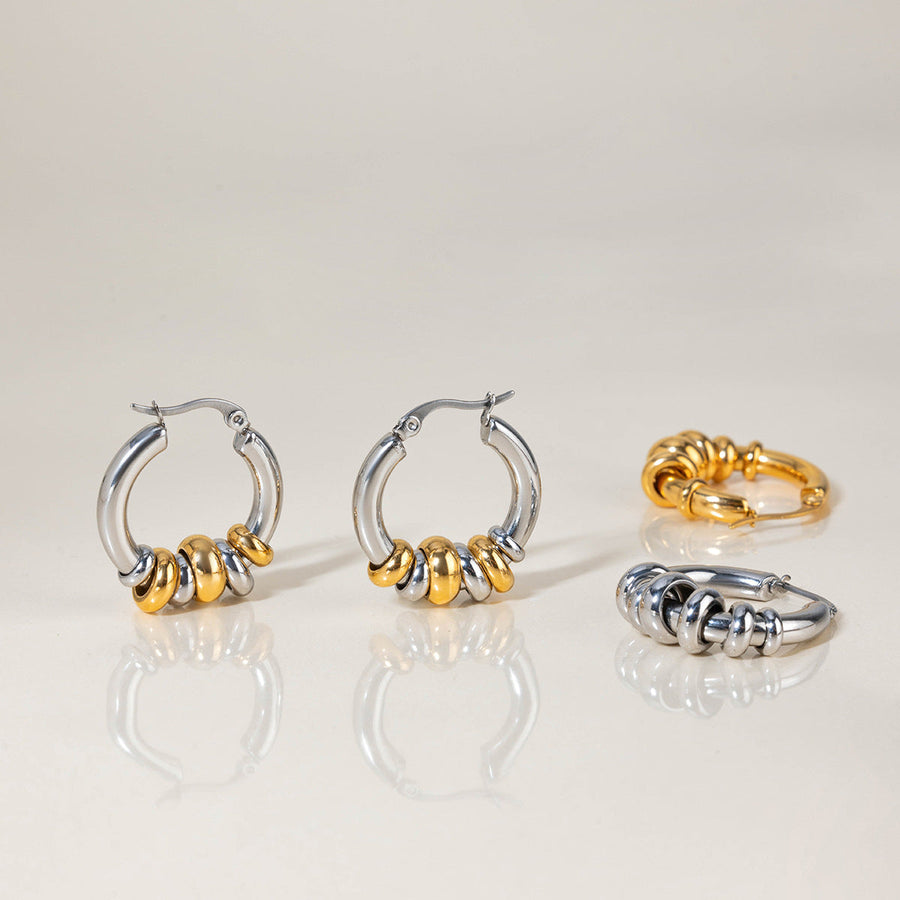 Geometric Interlocking Ring Earrings