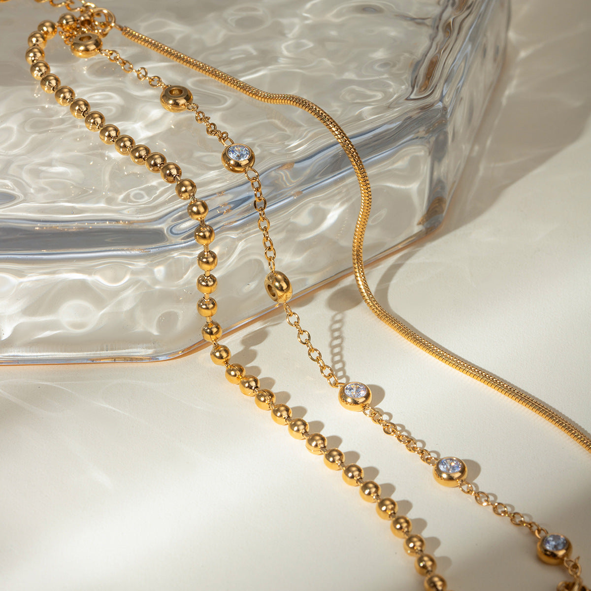 18K Gold-Plated Stainless Steel Multi-Layer Bracelet