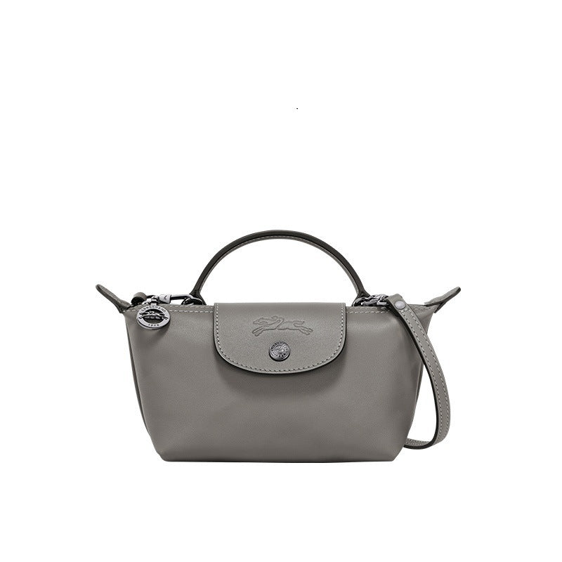 Mini Leather Heritage Bag - Grey