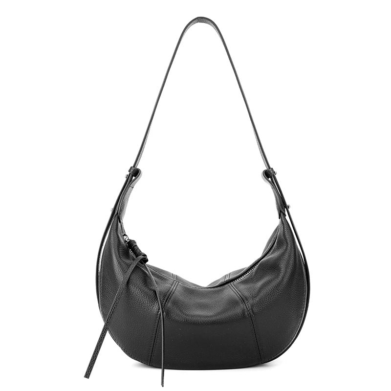 Sable Slouch Crescent Hobo Genuine Leather Bag
