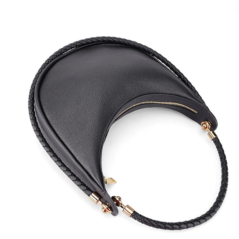 Artisanal Dual-Woven Hobo Shoulder Genuine Leather Bag