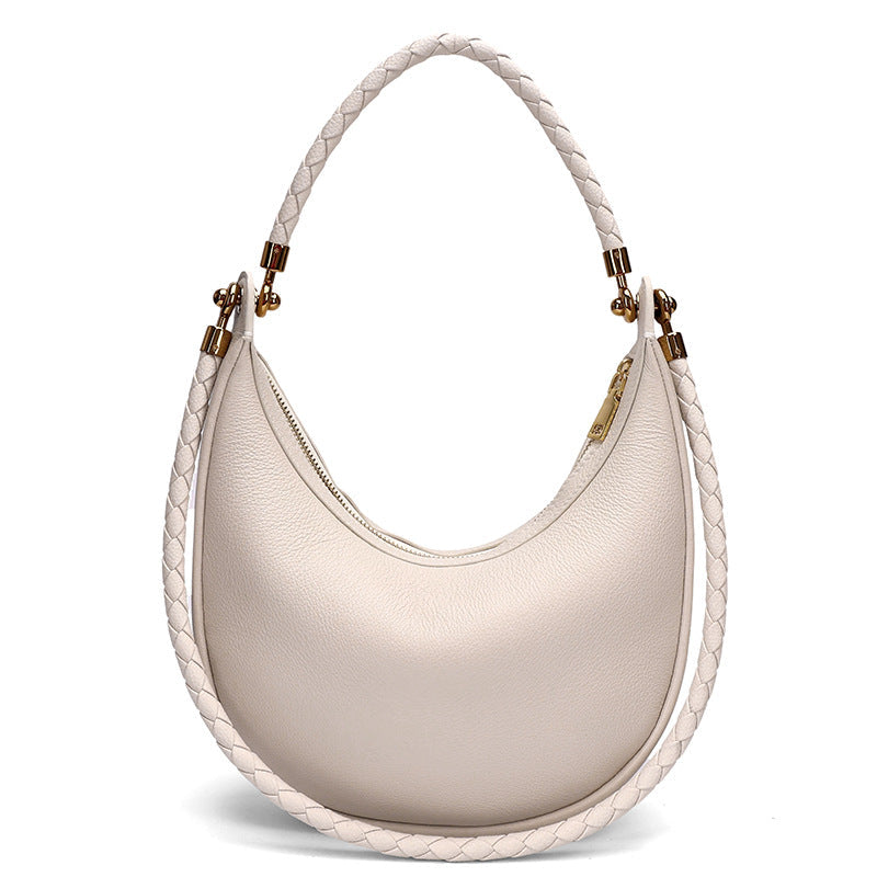 Artisanal Dual-Woven Hobo Shoulder Genuine Leather Bag