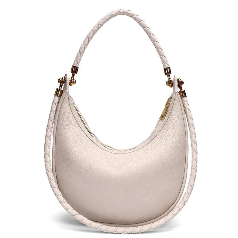 Artisanal Dual-Woven Hobo Shoulder Genuine Leather Bag