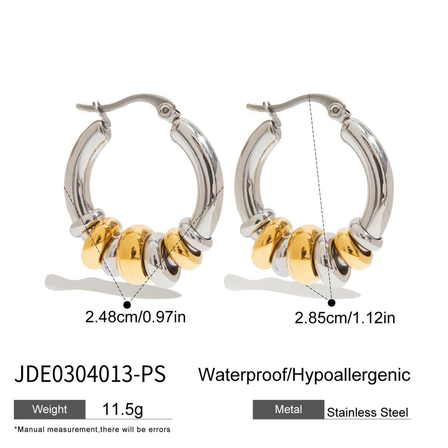 Geometric Interlocking Ring Earrings