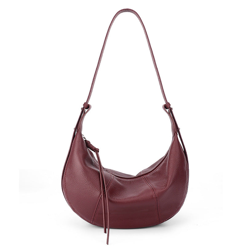Sable Slouch Crescent Hobo Genuine Leather Bag