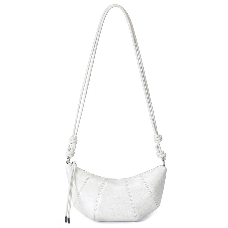 The Artisan Croissant Genuine Leather Bag | Minimalist Knotted Paneled Hobo