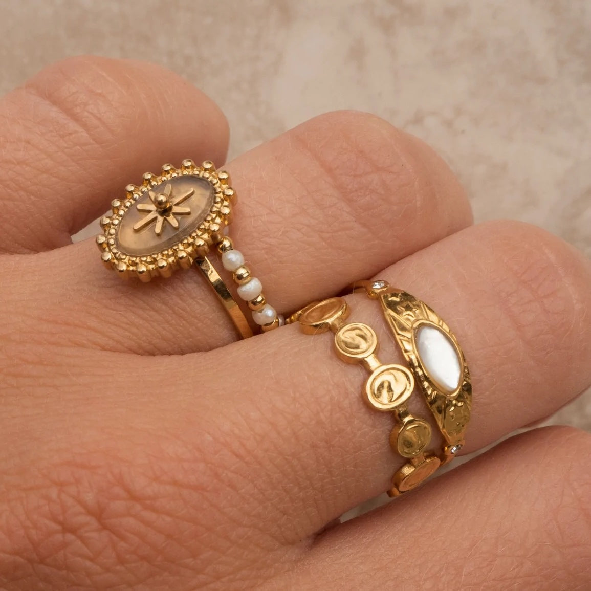 French Retro Stainless Steel Ring