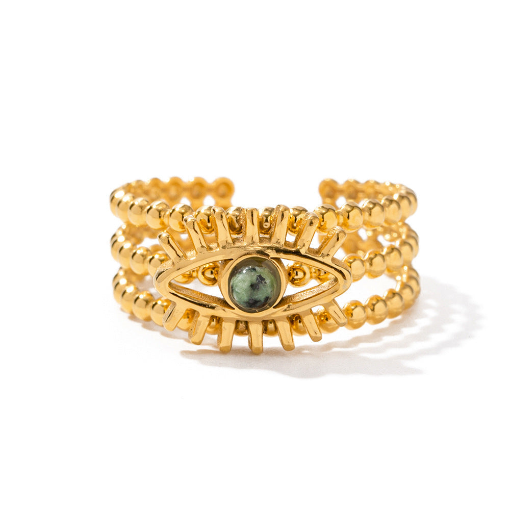 Evil-Eye African Pine Ring