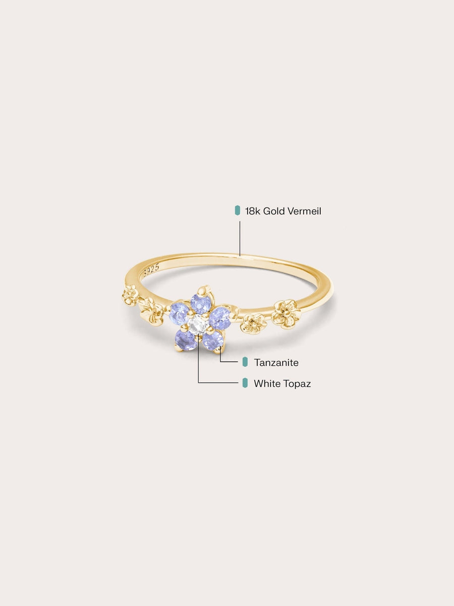 Periwinkle Blossom Ring - Tanzanite