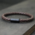 Noter Men Leather Bracelet Hiphop Braided Magnetic Clasp Black Braclet Homme Accessories Pulsera Hombre Cuero Punk Jewelry Gift