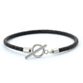 Noter Men Leather Bracelet Stainless Steel OT Buckle Bangle Pulsera De Cuero Wrap Braslet Locomotive Hiphop Rock Braclet Pulsera