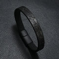 Noter Hiphop Rock Leather Bracelet For Men Magnet Buckle Cross Braslet Homme Casual Accessories Punk Jewelry Wrap Brazalete