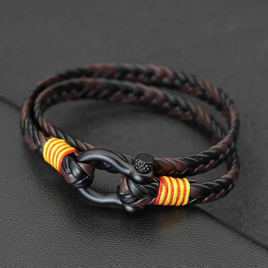 Noter Stylish Men Leather Bracelet Selected High Quality Skin Friendly Materials No Allergies Deformities 7 Colors Available