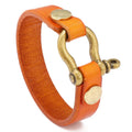 Simple Horseshoe Button Head Layer Cowhide Bracelet European and American Punk Style Men's Leather Bracelets 2023 New Jewelry