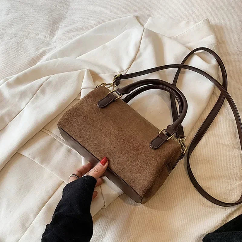 The Marlowe — Suede Barrel Bag