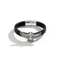 1PCS Fashion Eagle Bracelet for Men Black Leather Hand Band with Magnetic Charm Bracelet Clasp Men's Accessories Gifts