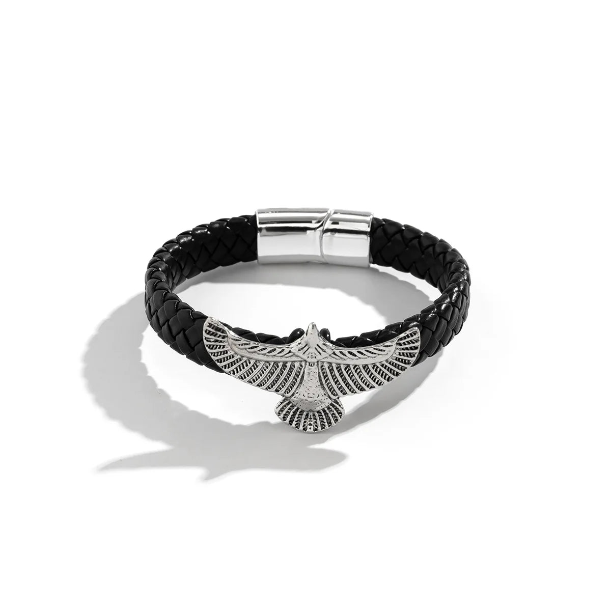 1PCS Fashion Eagle Bracelet for Men Black Leather Hand Band with Magnetic Charm Bracelet Clasp Men's Accessories Gifts