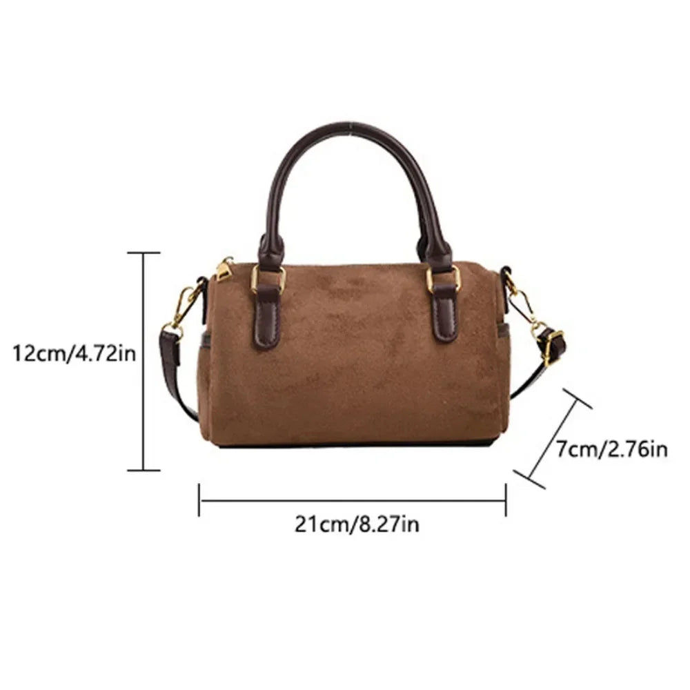 The Marlowe — Suede Barrel Bag