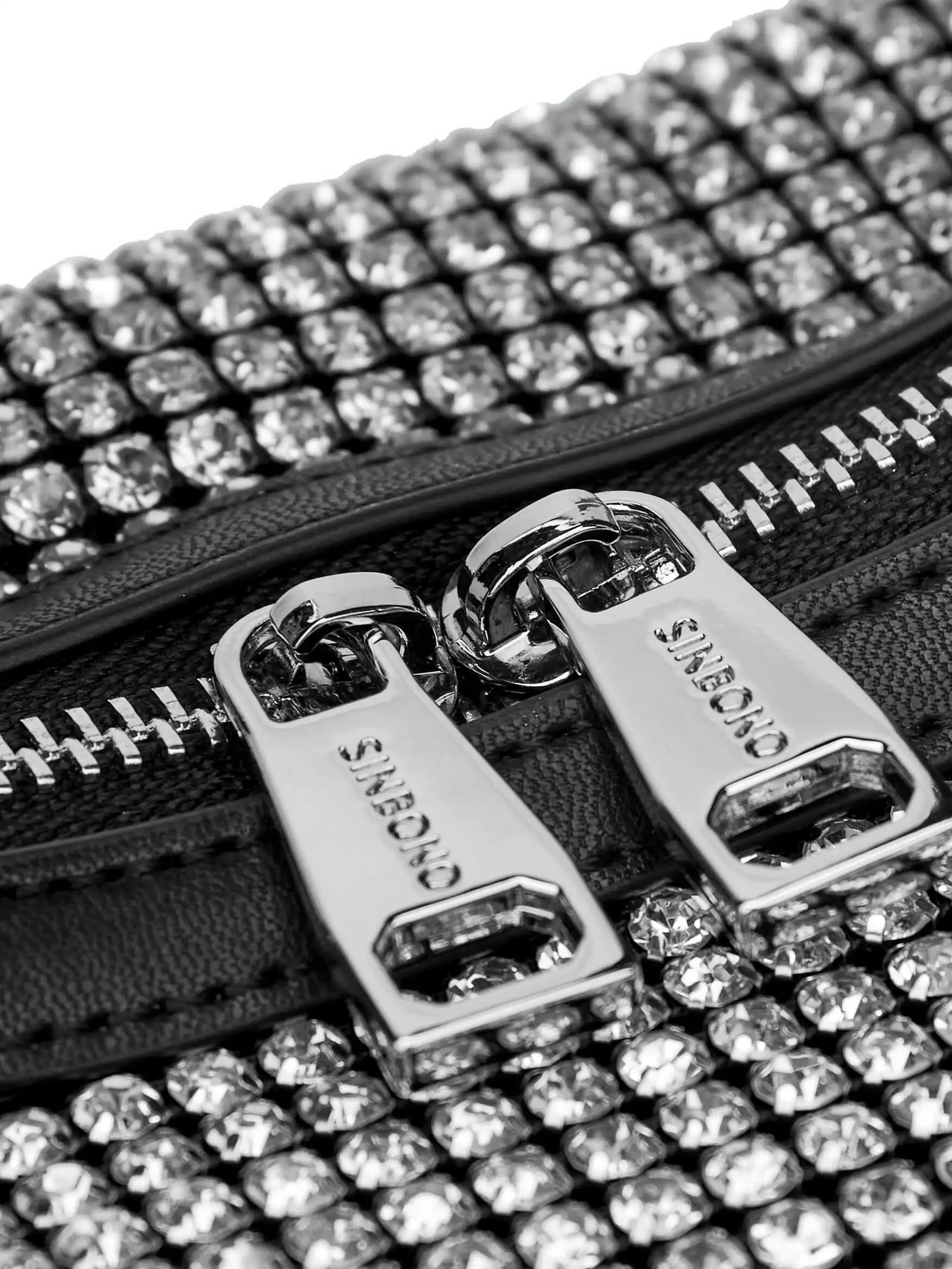 Vienna Top Handle Crossbody Bag  - Silver Rhinestone