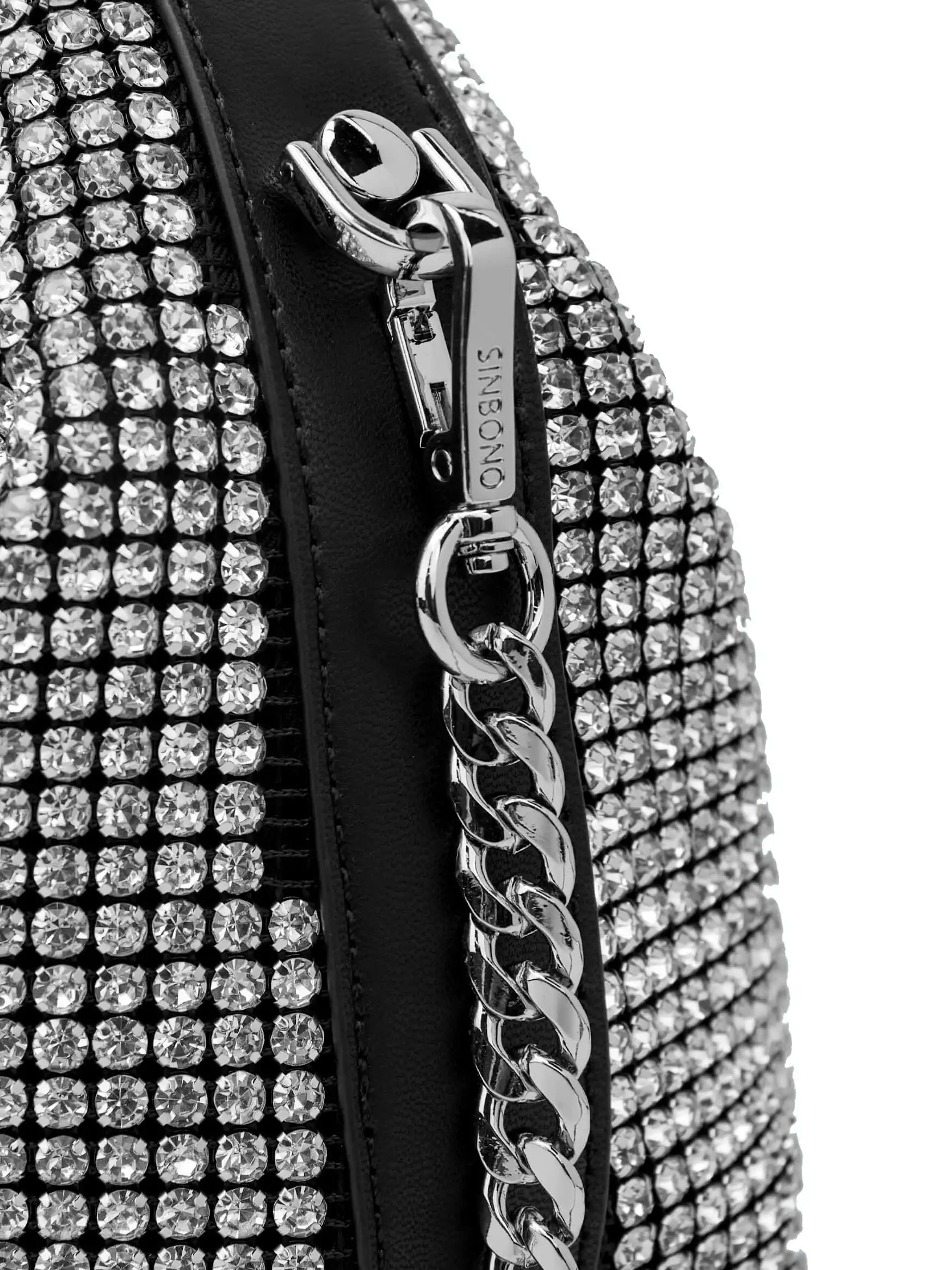 Vienna Top Handle Crossbody Bag  - Silver Rhinestone