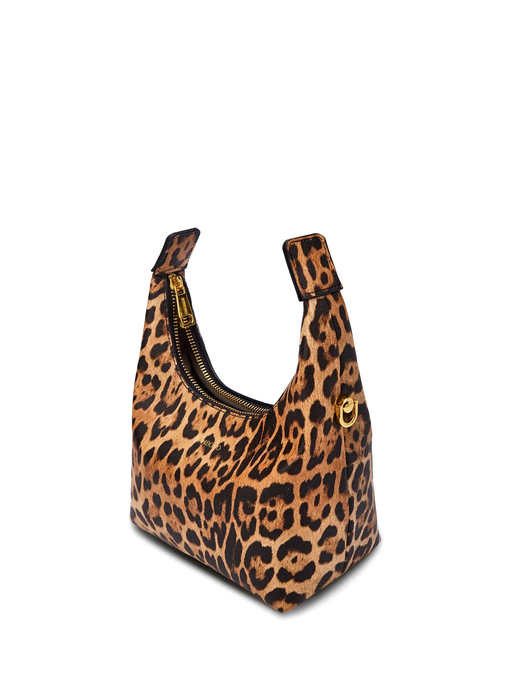 Vienna Top Handle Crossbody Bag  - Brown leopard print