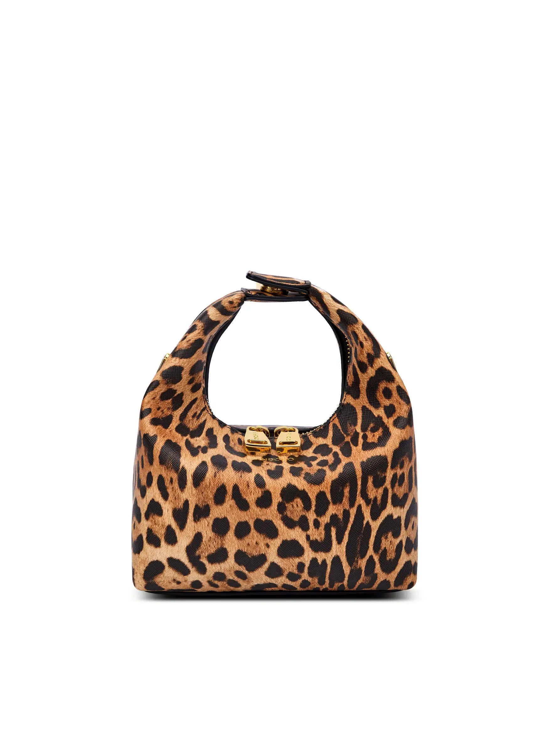 Vienna Top Handle Crossbody Bag  - Brown leopard print