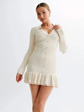 Ruffled Knit Mini Dress