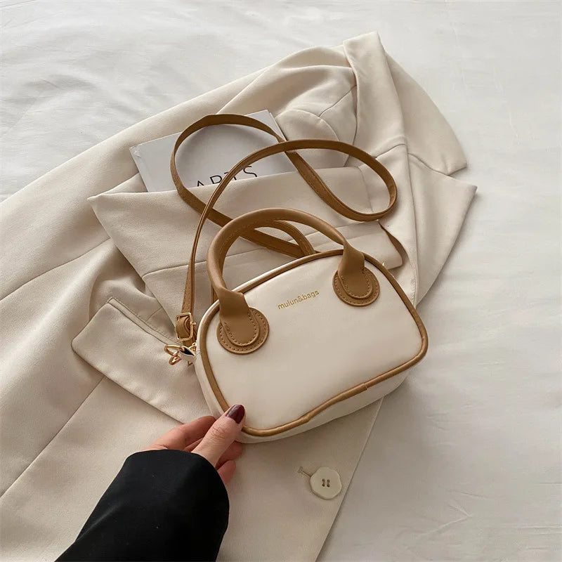Lady Convertible Crossbody Bag Fur Accents - Detachable Shoulder Strap Zip Closure Suitable for Both Casual Single Shoulder Bag