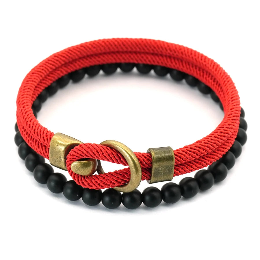 Noter Novel 2Pcs Per Set Men Bracelet Premium Selected 4mm Moisture Wicking String 6 Color Options Versatile Accessories Jewelry