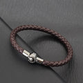 Minimalist Magnetic Leather Bracelet For Men Casual Accessories Customizable Size Black Bangle Pulsera Hombre Hiphop Rock Joias