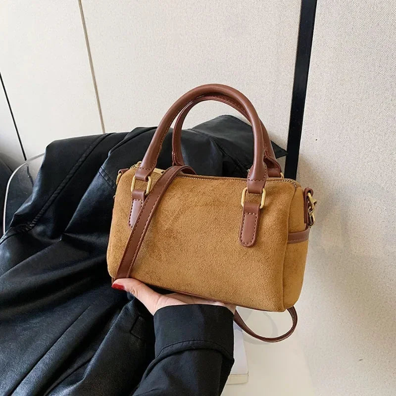 The Marlowe — Suede Barrel Bag