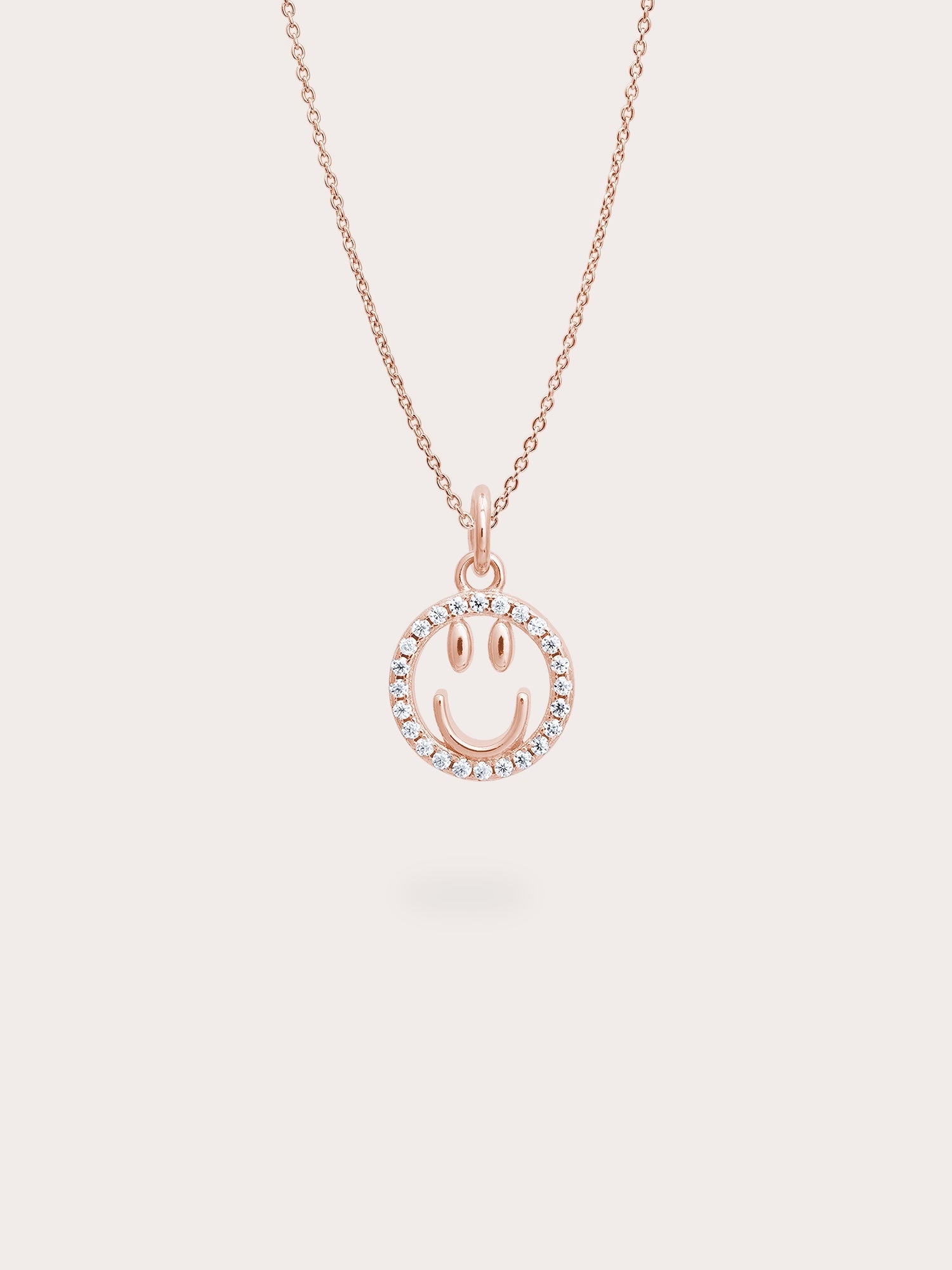 Smiley Face Necklace - Reversible Enamel Moissanite