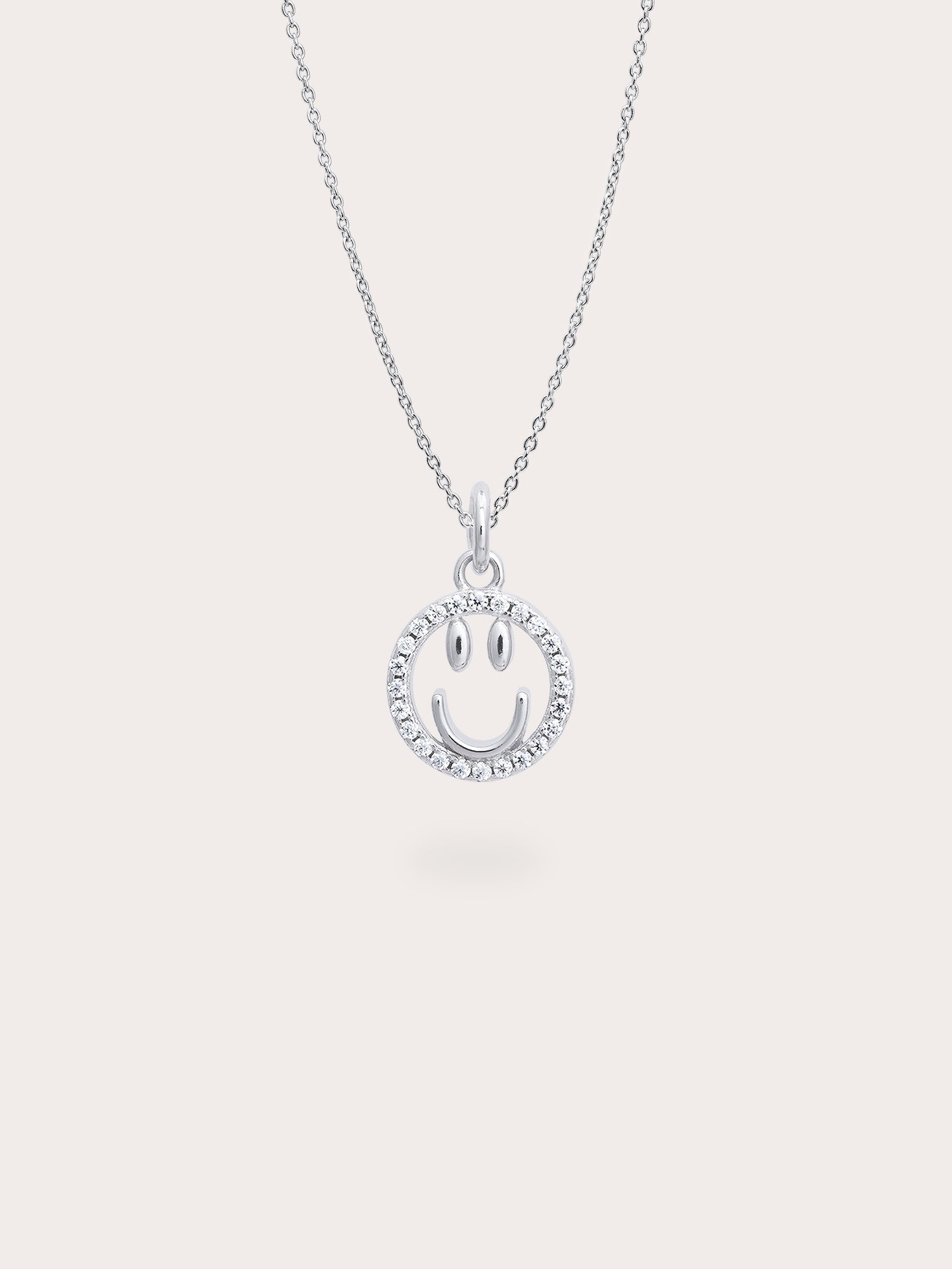 Smiley Face Necklace - Reversible Enamel Moissanite