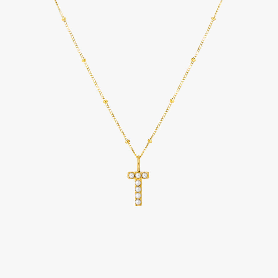 Pearl Initial Necklace
