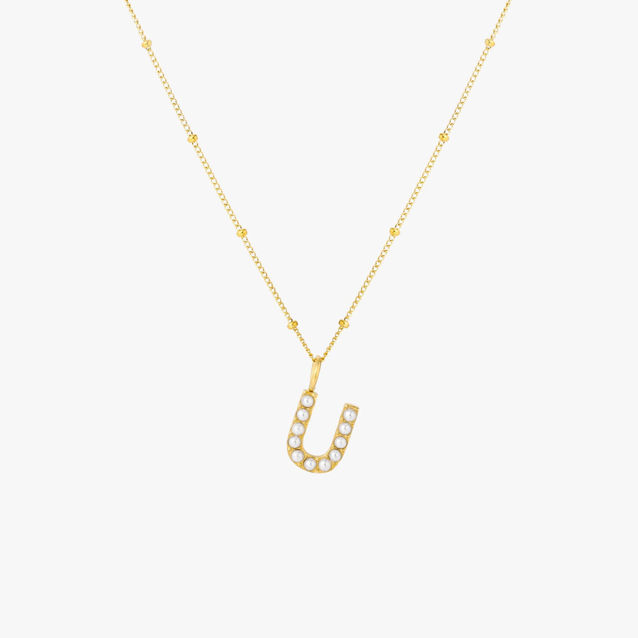 Pearl Initial Necklace