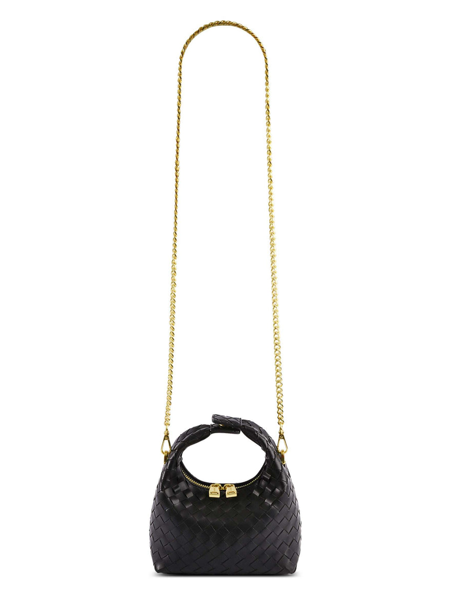 Vienna Top Handle Crossbody Bag - Black Braided