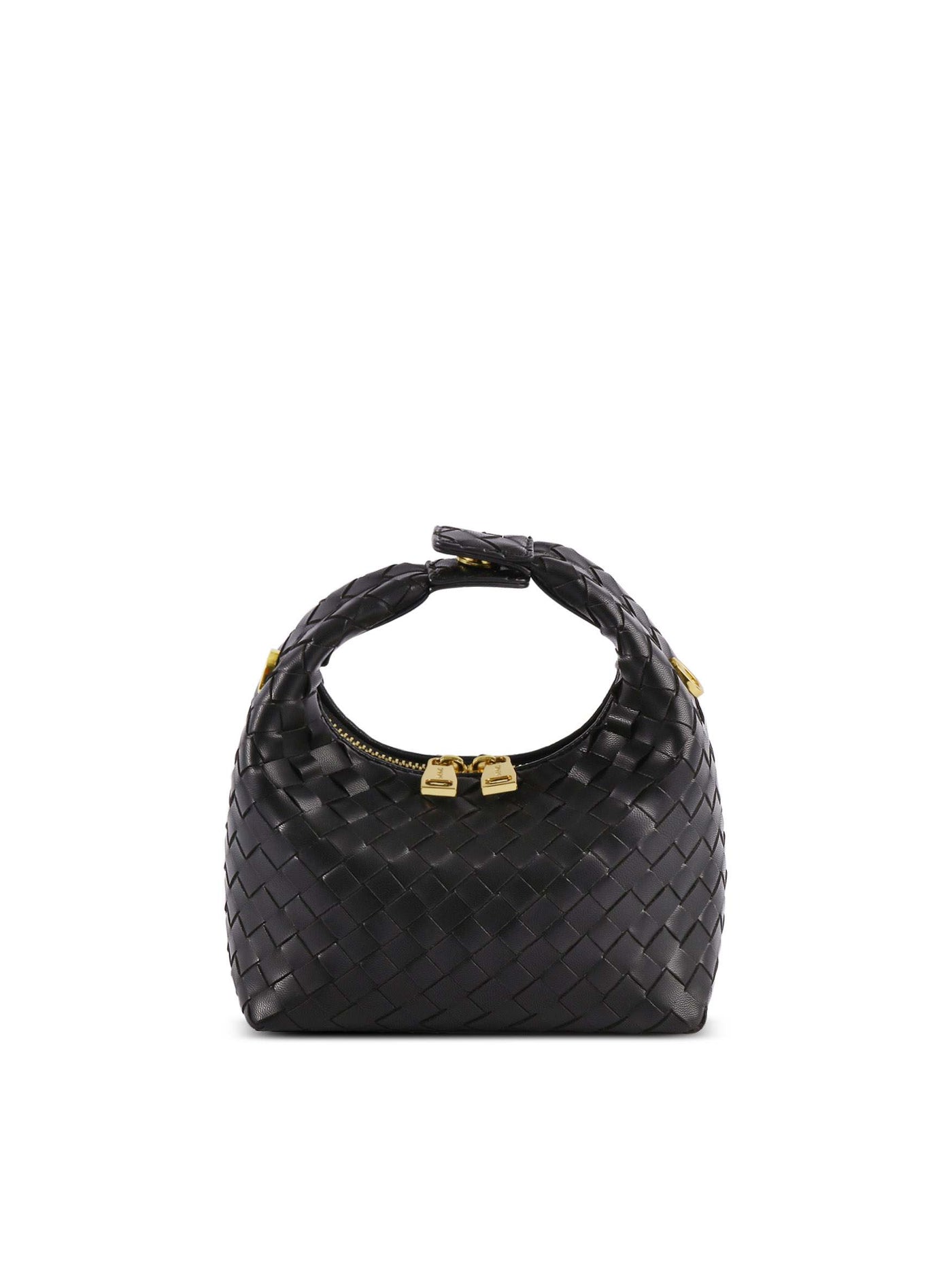 Vienna Top Handle Crossbody Bag - Black Braided