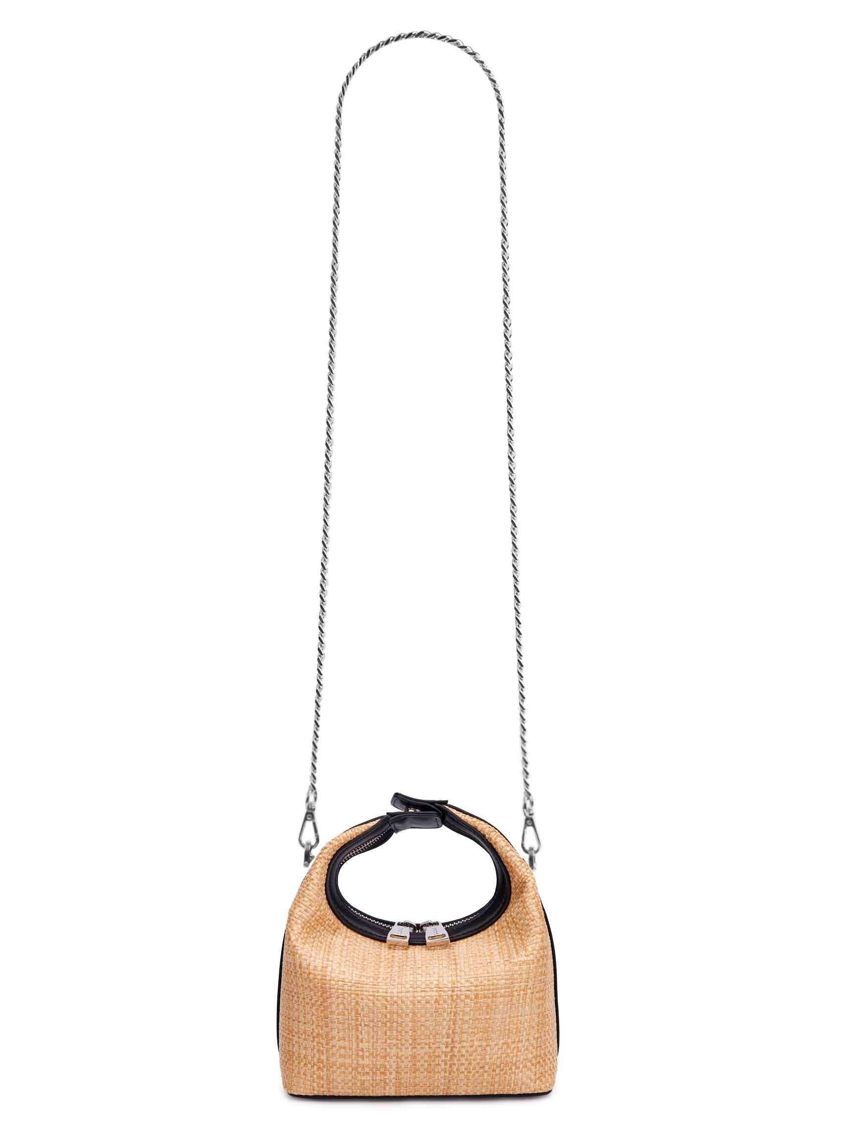 Vienna Top Handle Crossbody Bag  - Black&Straw