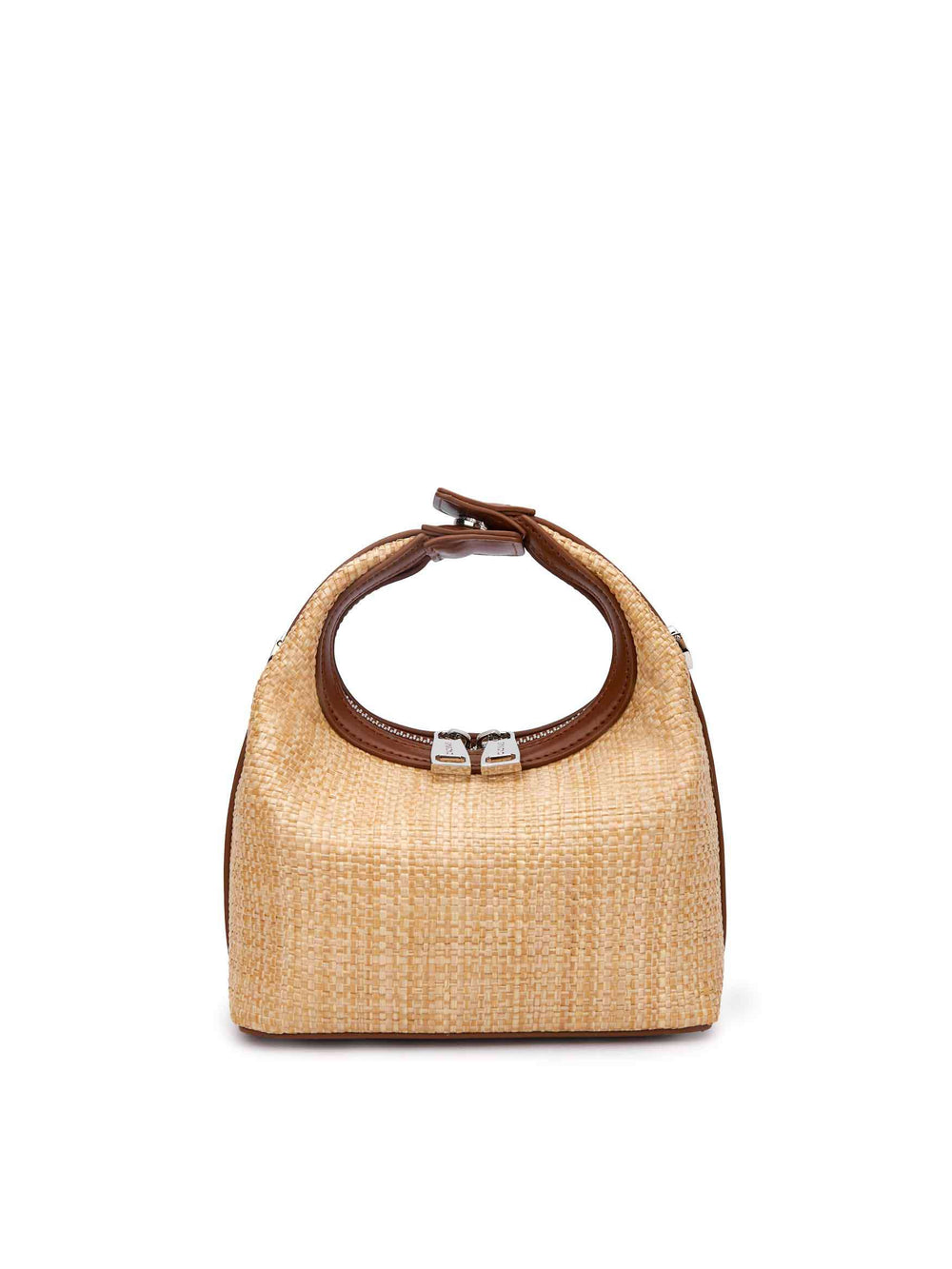 Vienna Top Handle Crossbody Bag  - Brown&Straw