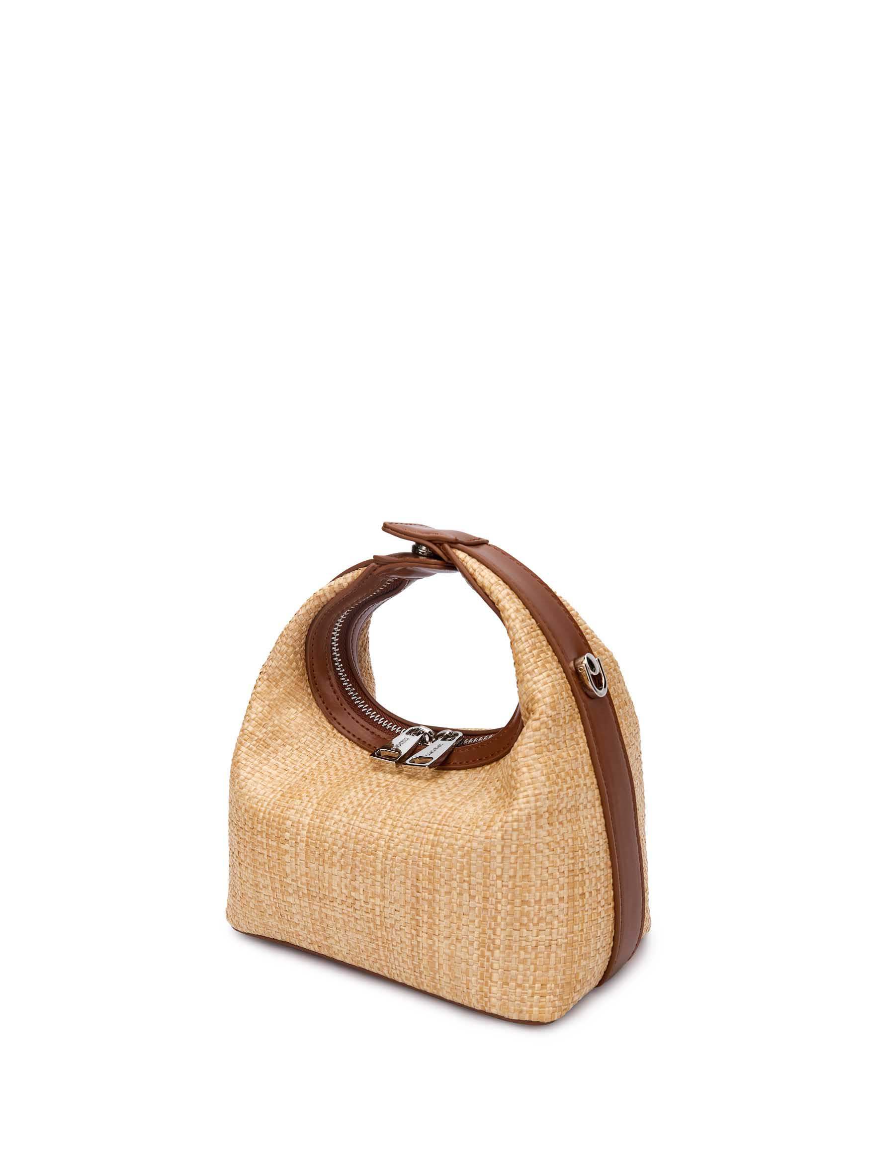 Vienna Top Handle Crossbody Bag  - Brown&Straw