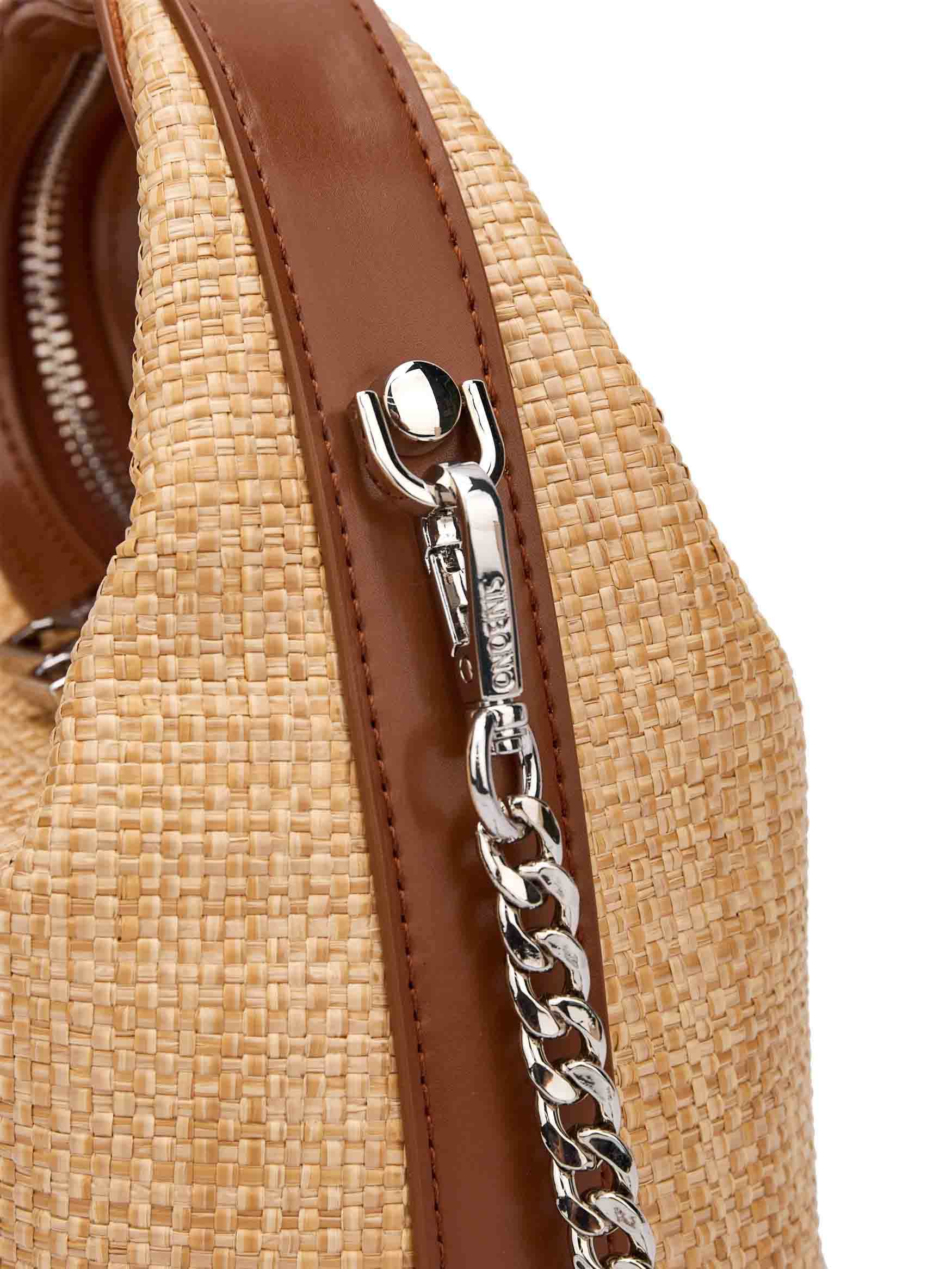 Vienna Top Handle Crossbody Bag  - Brown&Straw