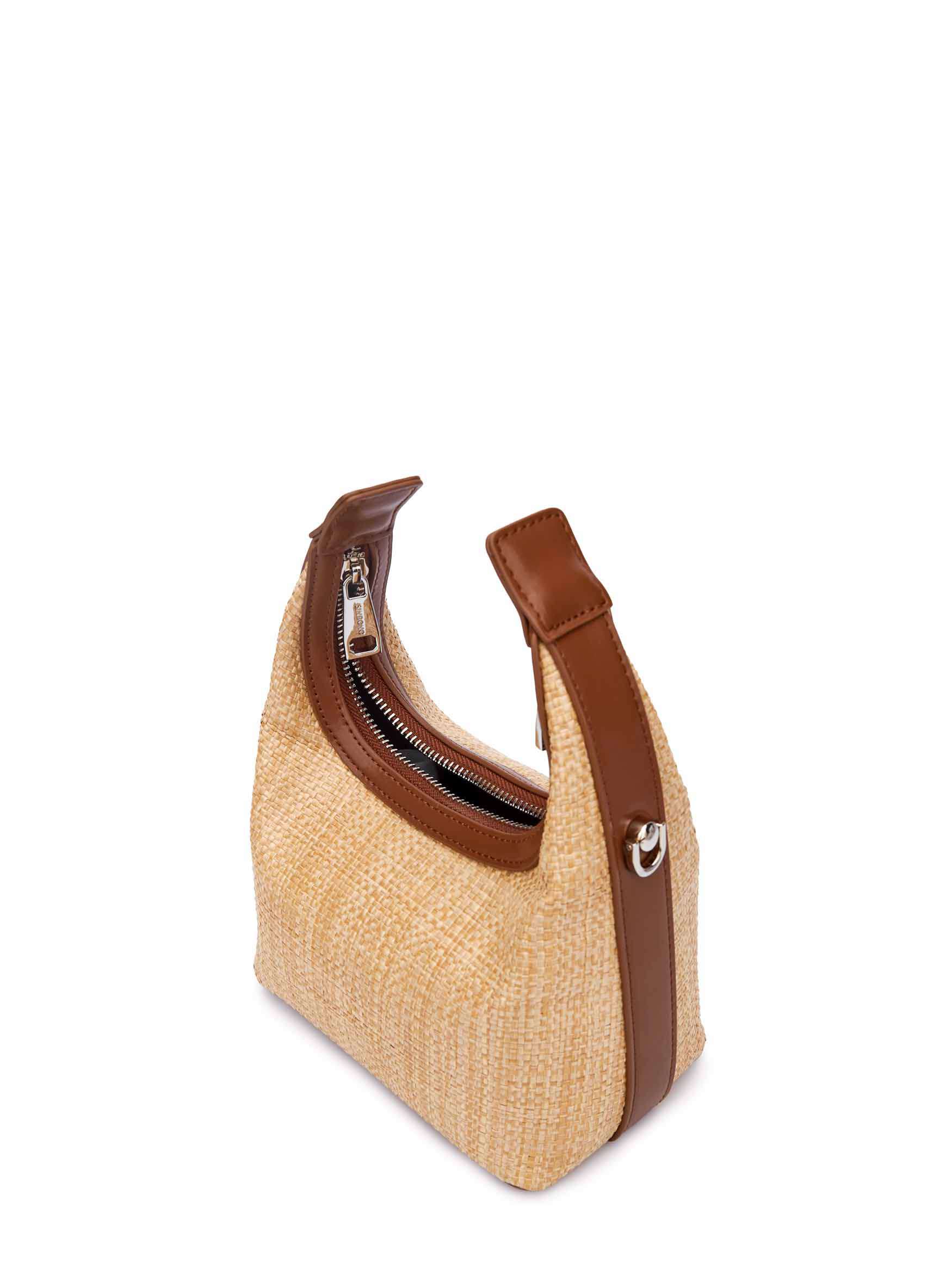 Vienna Top Handle Crossbody Bag  - Brown&Straw