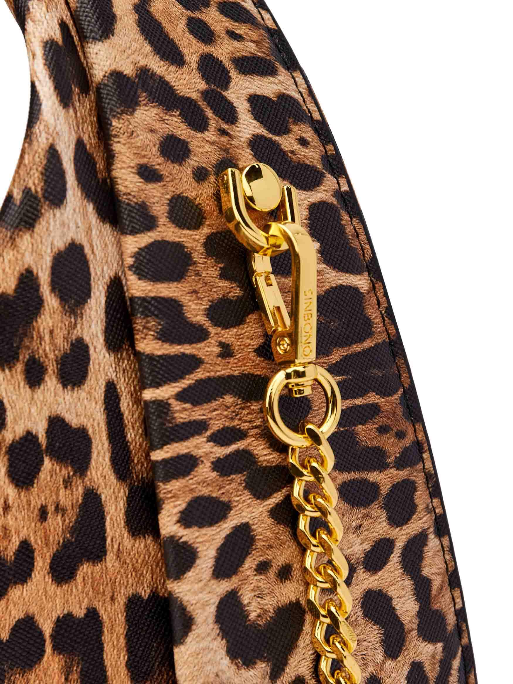 Medium Vienna Top Handle  Crossbody Bag  - Brown leopard print
