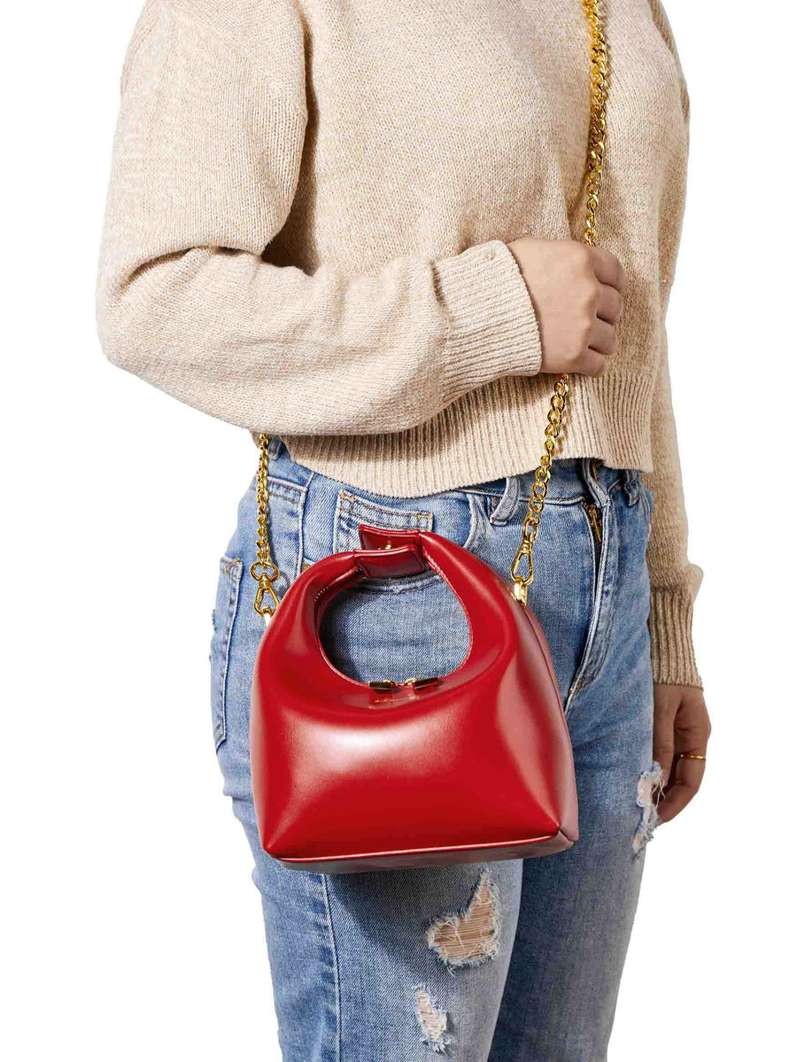 Vienna Top Handle Crossbody Bag  - Red