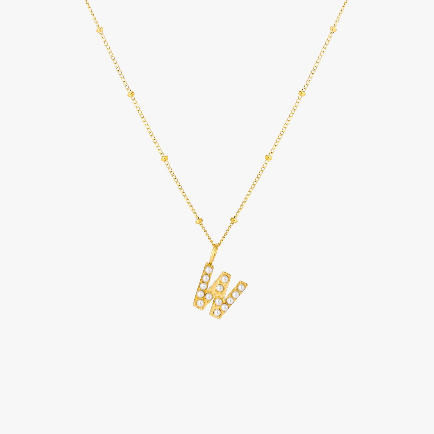 Pearl Initial Necklace