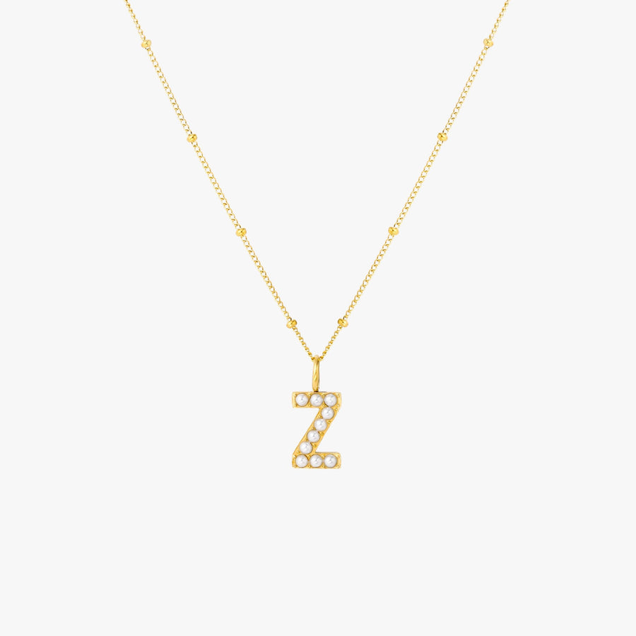 Pearl Initial Necklace