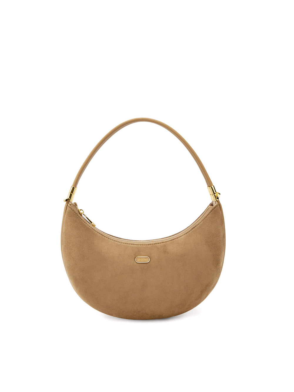 Zoey Shoulder Crossbody Bag - Brown Fake Suede