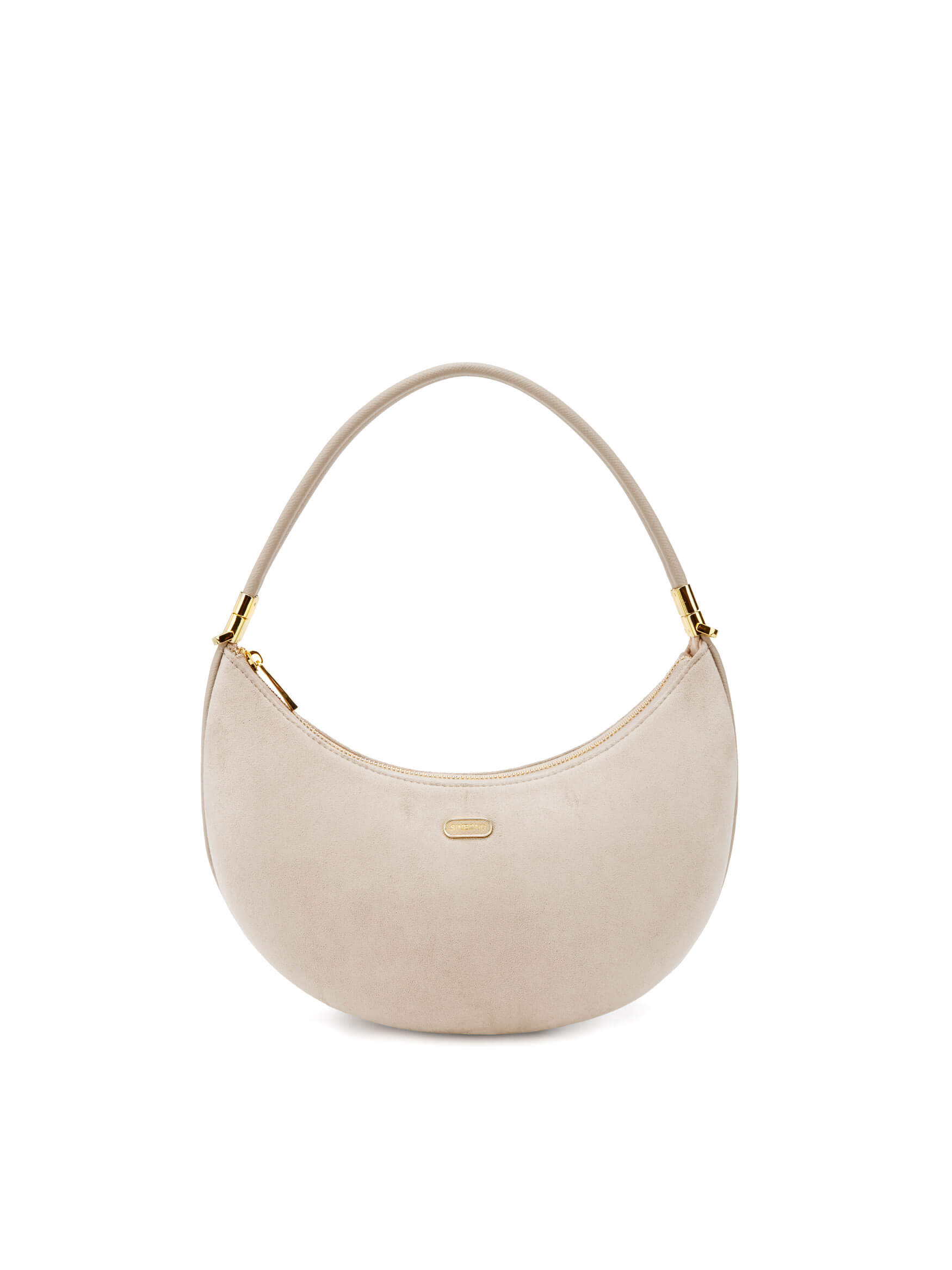 Zoey Shoulder Crossbody Bag - Ivory Fake Suede